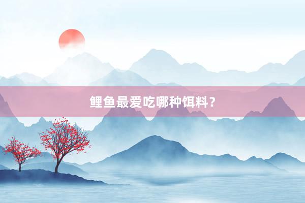 鲤鱼最爱吃哪种饵料？